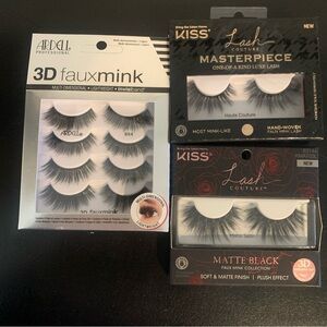 Ardell Kiss Lash Couture Bundle Masterpiece Hand Woven Mink-Like 3D Lashes Plush